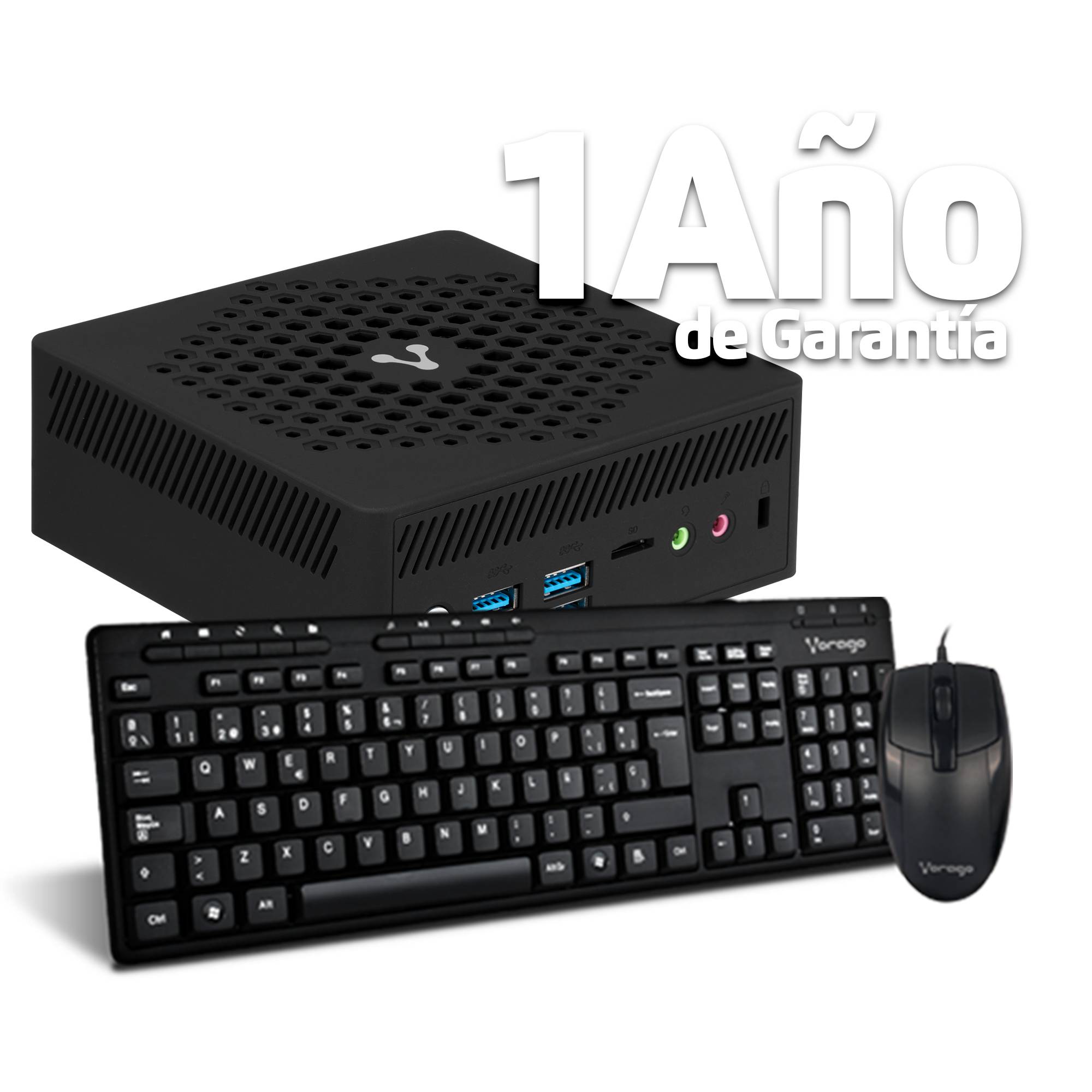 Computadora VORAGO MINIBAY S - Intel Celeron, 8 GB, 256GB, M.2 Incluye KIT de teclado y mouse