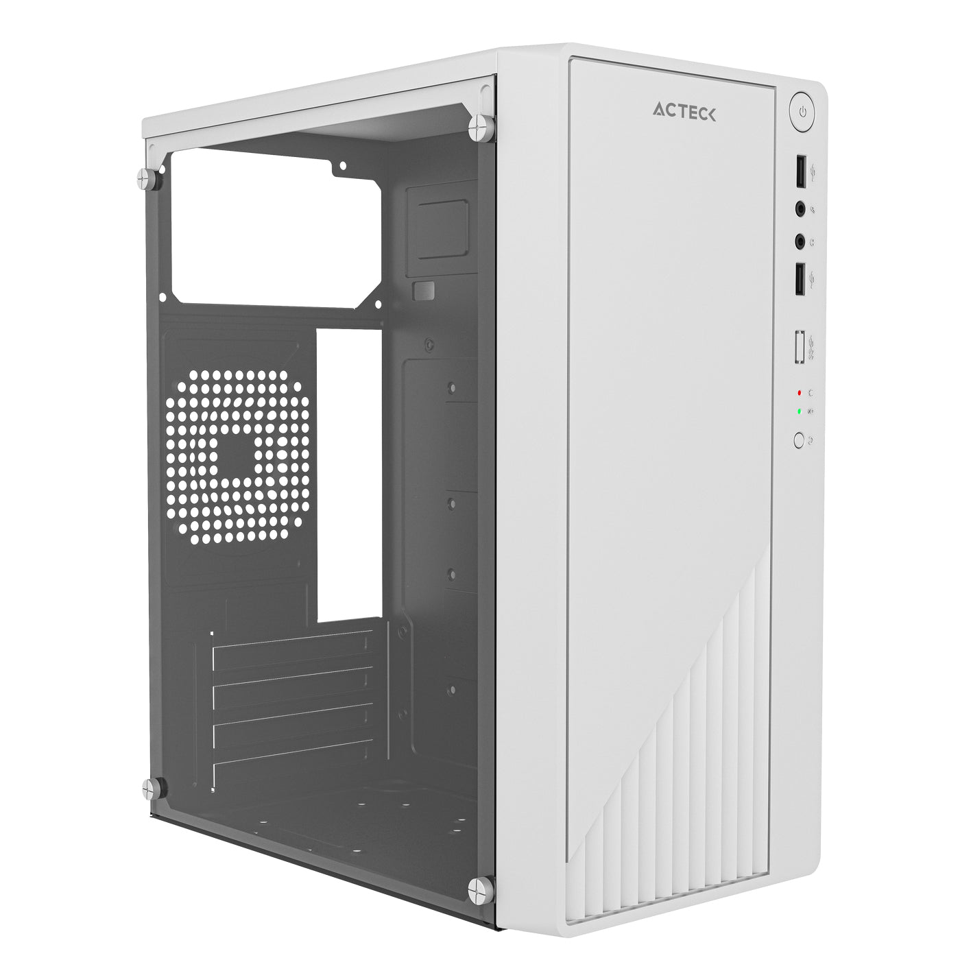 Gabinete Mini Torre Acteck KIOTO GC220 ESSENTIAL SERIES Factor de forma: Mini Torre - Panel Lateral Cristal Templado, Tarjetas madre compatibles: Micro ATX