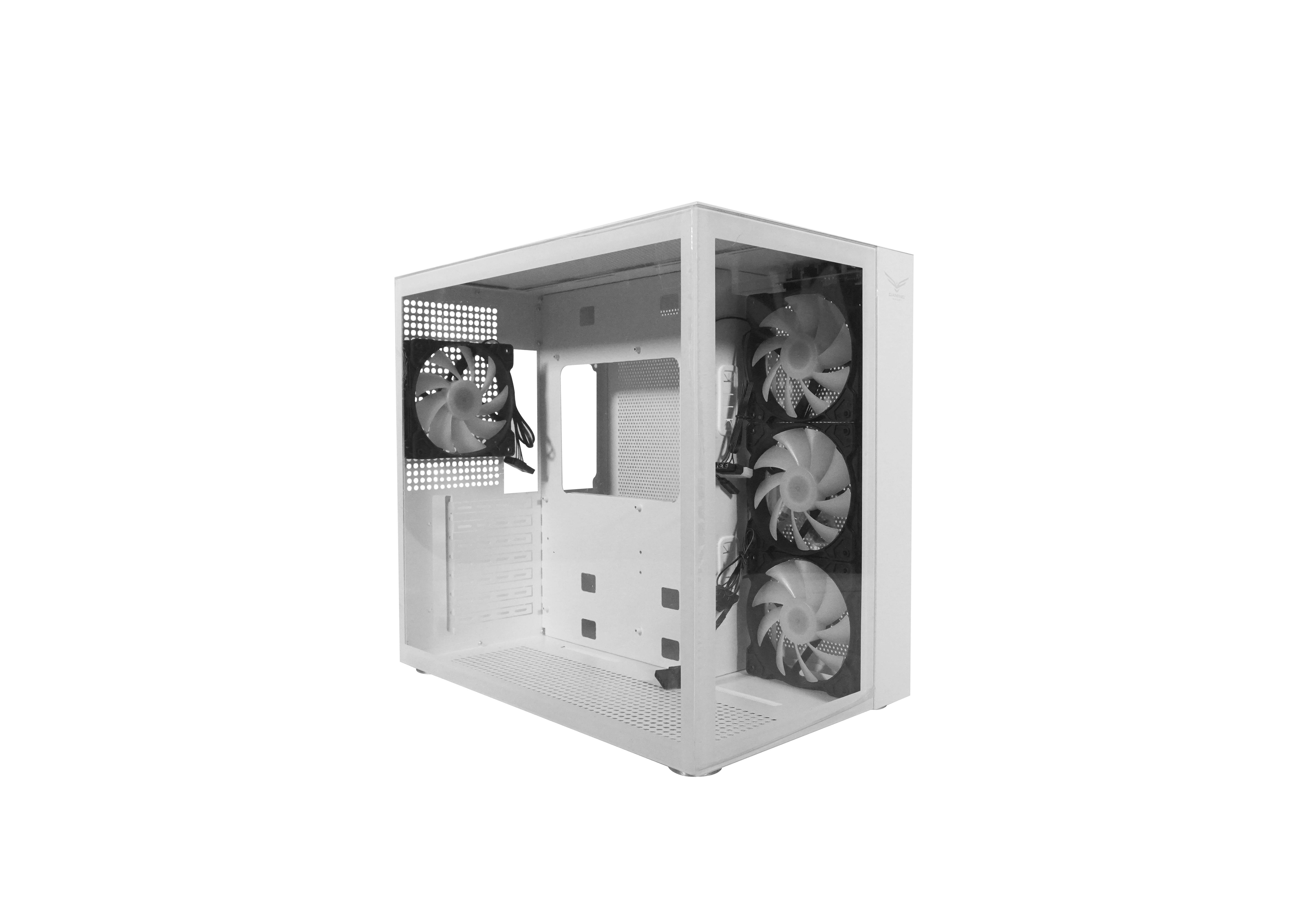 GABINETE GAMING NACEB WHITE NOVA  NA-0633 CRISTAL TEMPLADO - MICRO, MII, ATX; USB 3.0 Y TIPO C