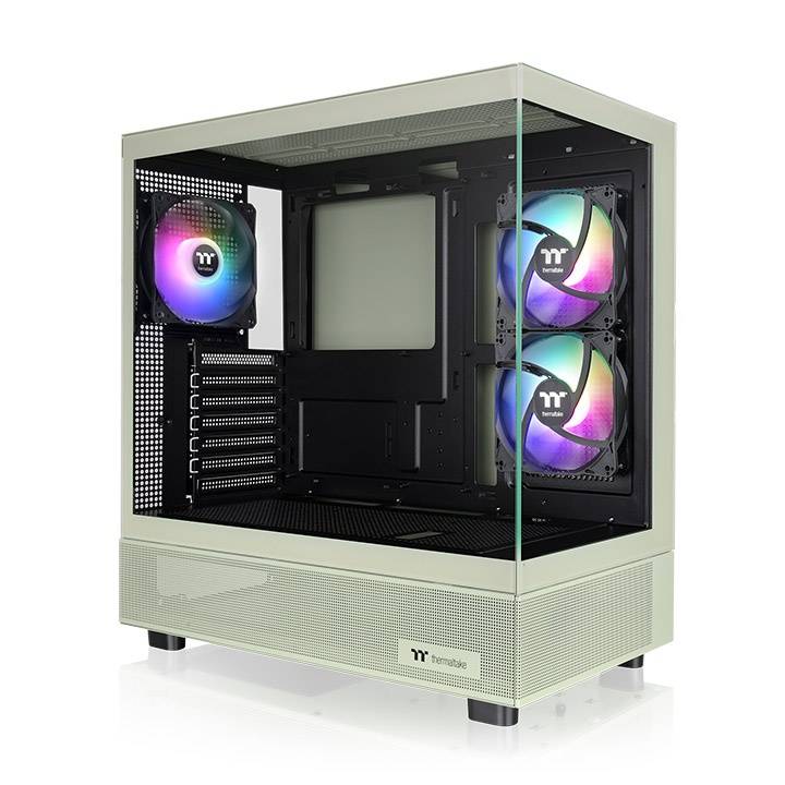 Gabinete Thermaltake View 270 Plus TG ARGB Matcha Green Mid Tower - ATX/Mini-ITX/Micro-ATX/E-ATX, USB 3.0, sin Fuente, 3 Ventiladores Instalados