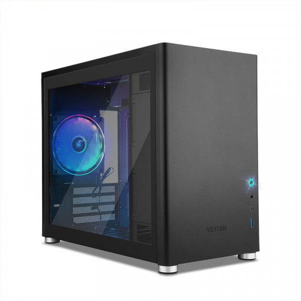 Gabinete Gamer YEYIAN HUSSAR YCM-ATXAW-01 MICRO ATX/1 VENT/LAT CRIST TEMPL -
