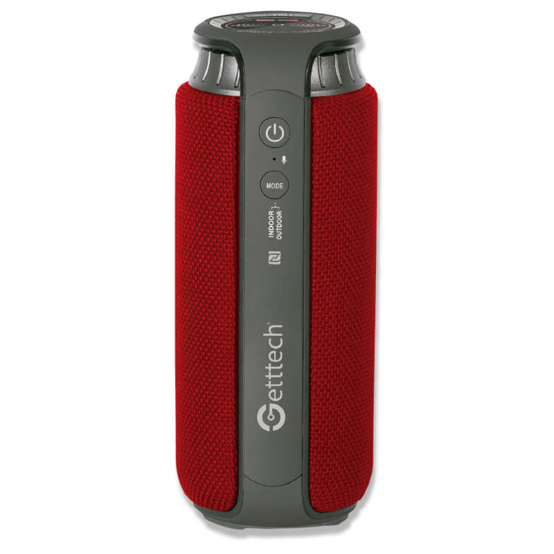 BOCINA GETTTECH GBS-31504R BEAT BT4.2 MIC/3.5MM, RES AGUA, ROJO