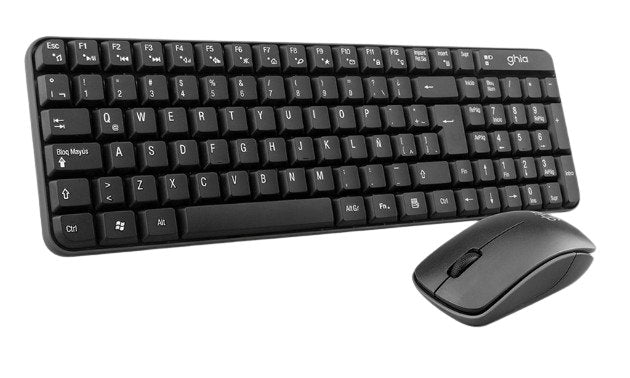 COMBO TECLADO MULTIMEDIA Y MOUSE OPTICO GHIA / GT4000BB / INALAMBRICO / RECEPTOR USB / NEGRO