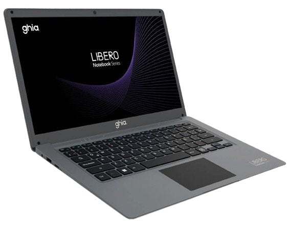 NOTEBOOK GHIA LIBERO 14 PLUG HD INTEL CELERON N4020 RAM 4GB SSD 128GB CAMARA FRONTAL 2.0 MPX WIFI-BT HDMI WIN 11 HOME COLOR GRIS
