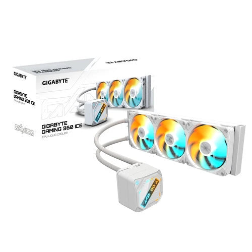 DISIPADOR LIQUIDO GIGABYTE GP-GIGABYTE GME 360I / SOCKET INTEL 1851, 1700 AMD AM5, AM4 / 3X 120MM / COLOR BLANCO / GAMER