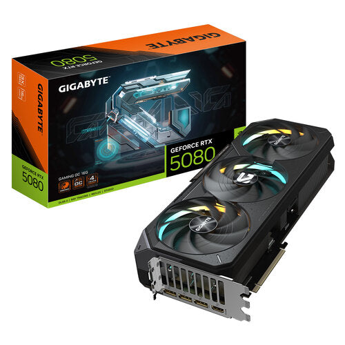 TARJETA DE VIDEO GIGABYTE GV-N5080GAMING OC-16GD / 16GB GDDR7 / PCI 5.0 / DP 2.1 / HDMI 2.1 / GAMA ALTA