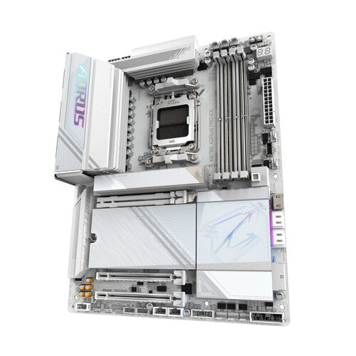 TARJETA MADRE GIGABYTE X870E AORUS PRO ICE / SOCKET AM5 / AMD X870E / DDR5 4X 8200 MT/S / WIFI7 / BT 5.3 / ATX / GAMING