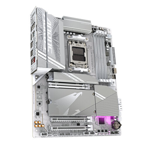 TARJETA MADRE GIGABYTE X870 A ELITE WF7 ICE / SOCKET AM5 / DDR5 X4 8200 MT/S / WIFI 7 / BT 5.4 / PCIE X16 5.0 / M.2 / ATX / GAMER