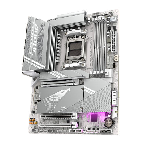 TARJETA MADRE GIGABYTE X870 A ELITE WF7 ICE / SOCKET AM5 / DDR5 X4 8200 MT/S / WIFI 7 / BT 5.4 / PCIE X16 5.0 / M.2 / ATX / GAMER
