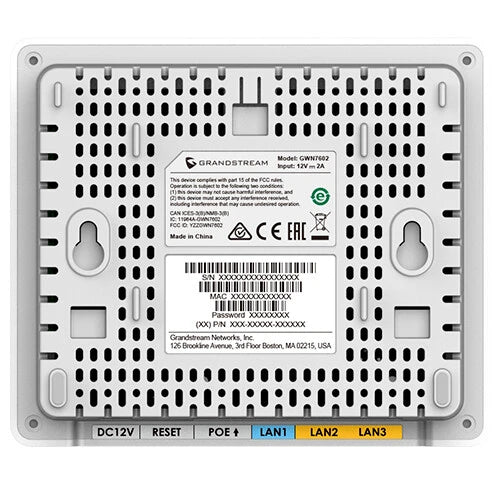 ACCESS POINT GRANDSTREAM GWN7604 | WI-FI 6 MU- MIMO DE DOBLE BANDA 2.4G 2X2:2 Y 5G 3X3:2 | ALCANCE DE COBERTURA DE HASTA 100 METROS | ADMITE HASTA 256 DISPOSITIVOS CLIENTE WI-FI SIMULTÁNEOS