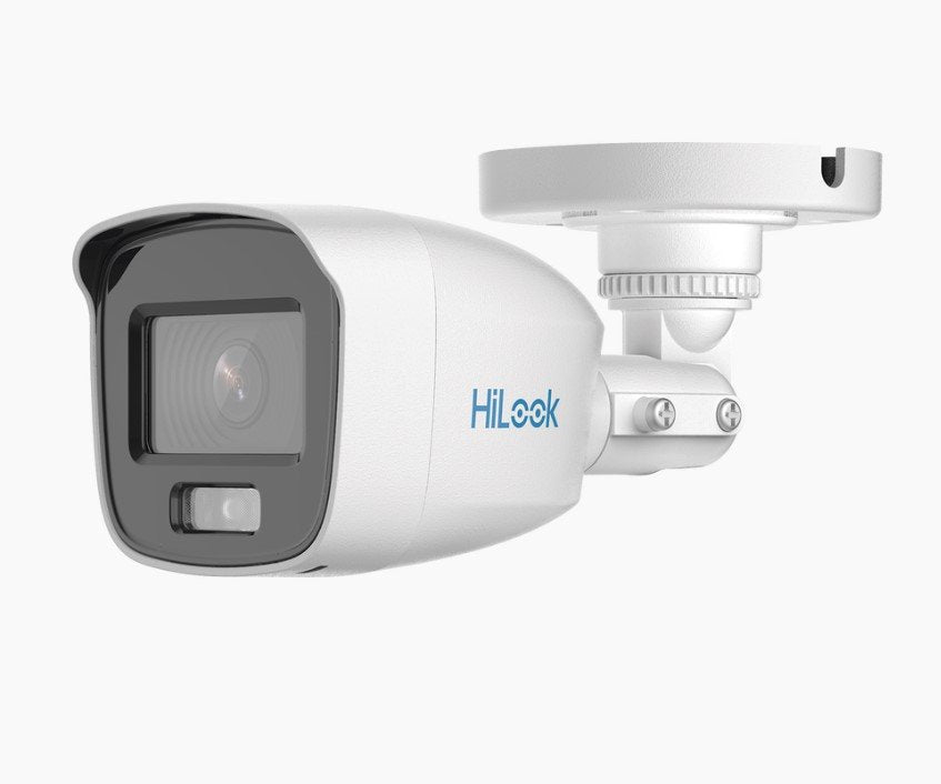 CAMARA HILOOK BY HIKVISION COLORVU BALA TURBOHD 2 MEGAPIXEL (1080P) / IMAGEN A COLOR 24/7 / LENTE 2.8 MM / LUZ BLANCA 20 MTS / IP66 / POLICARBONATO / MICROFONO INTEGRADO