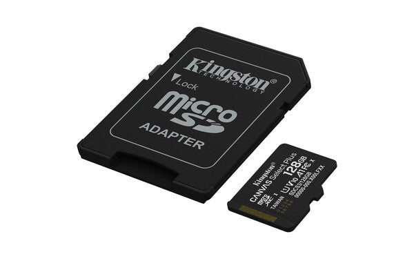 MEMORIA FLASH MICRO SD KINGSTON SDXC CANVAS SELECT PLUS 128GB 150MB/S UHS-I U1 V10 C/ADAPTADOR (SDCS3/128GB)