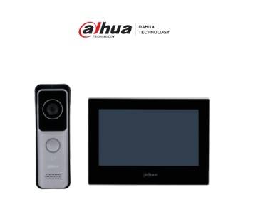 DAHUA KTW02 - Kit de Videoportero IP Wifi/ Monitor de 7 Plg Wifi/ 6 1 E S de Alarma/PoE/ Frente de Calle con Camara de 2 Mp - Ranura MicroSD/ IP65