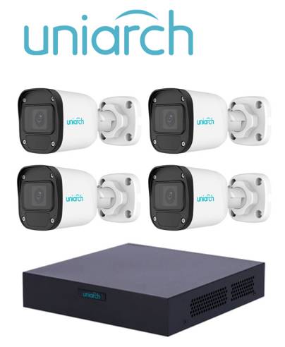 KIT TurboHD 1080P (XVR301-04F/4*UAC-B112-F28) / XVR 4 Canales 1080P / 4 Cámaras Bala / 1 Fuente de Poder Profesional / Accesorios de Instalación -