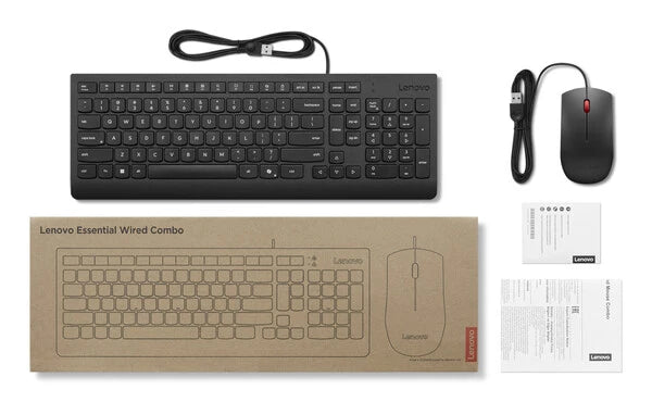 KIT DE TECLADO Y MOUSE LENOVO ESSENTIAL ALAMBICO 4X31R64424 / 1 YR GARANTIA CENTRO DE SERVICIO