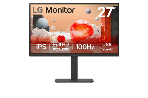 MONITOR PC LG B2B 27BA650-B FHD 27 IPS,1920X1080,100HZ,USB-C,16:9,SRBG99%,BRILLO 250NITS,TR5MS,CONTR 1300:1,KVM,HDMI,DISPLAYPORT,ALTAVOZ 2WX2,INCLINACION-ALTURA-GIRO-PIVOTE,VESA 100X100 MM