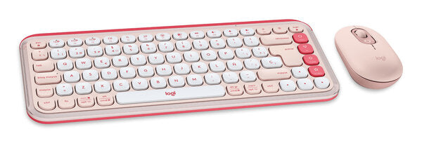TECLADO/MOUSE LOGITECH POP ICON INALAMBRICO BLUETOOTH EASY-SWITCH ROSA