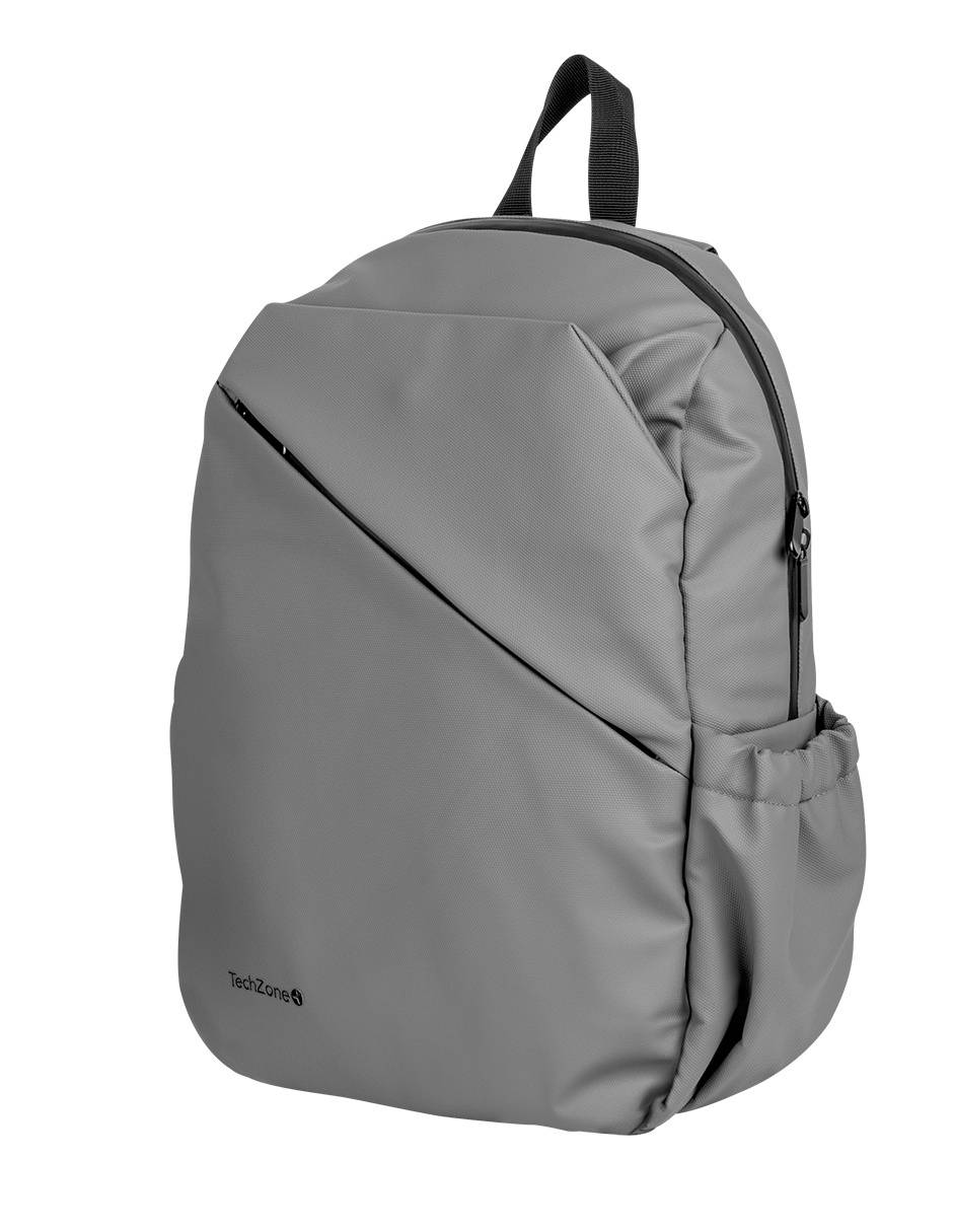 Backpack STYLE TZLBP29-G TECHZONE 16 - resistente a salpicaduras 100  Poliéster, color Gris, GARANTIA LIMITADA DE POR VIDA.
