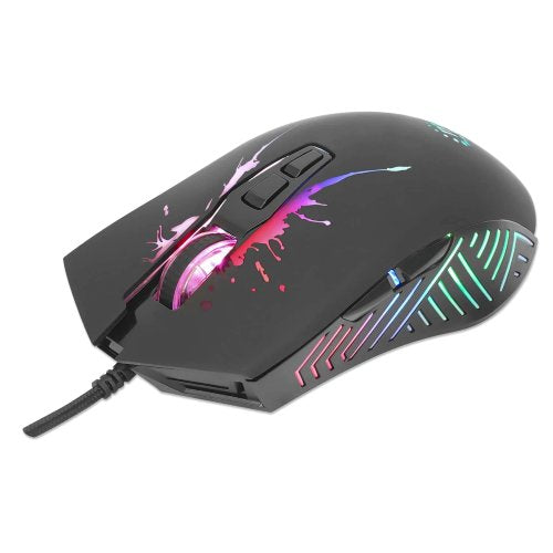 MOUSE OPTICO GAMING, MANHATTAN, 190220, 7 BOTONES, 7200 DPI, LED RGB, NEGRO