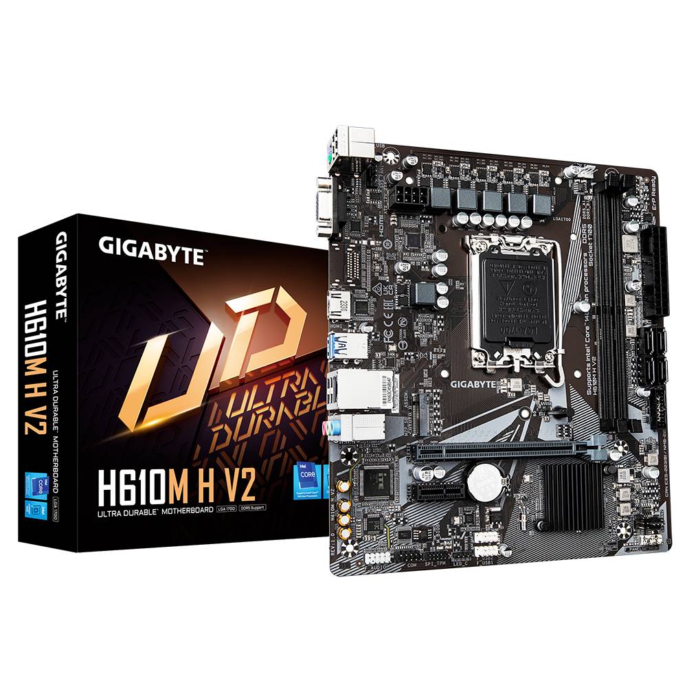 TARJETA MADRE GIGABTE ATX H610M H V2 - DDR5, S-1700, 64 GB PARA INTEL