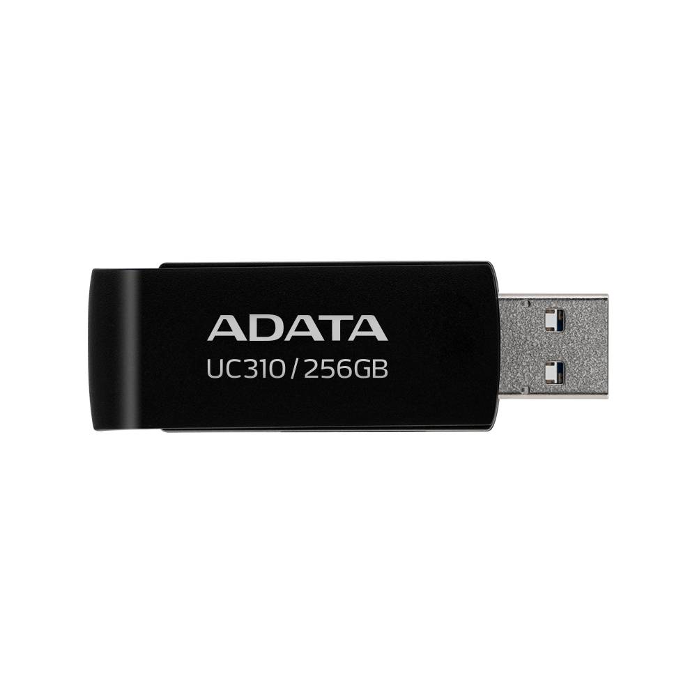 Memoria USB de 256GB UR310 3.2 Gen 1 (retro compatible 3.0 y 2.0) - diseño material reciclado sin tapa. NEGRO. UC310-256G-RBK