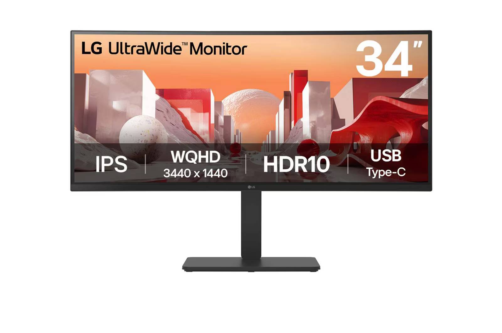 Monitor QHD IPS curvo - 34 Pulgadas con USB Tipo-C™, RJ45, altavoces, 100 Hz, soporte ajustable y multipuertos