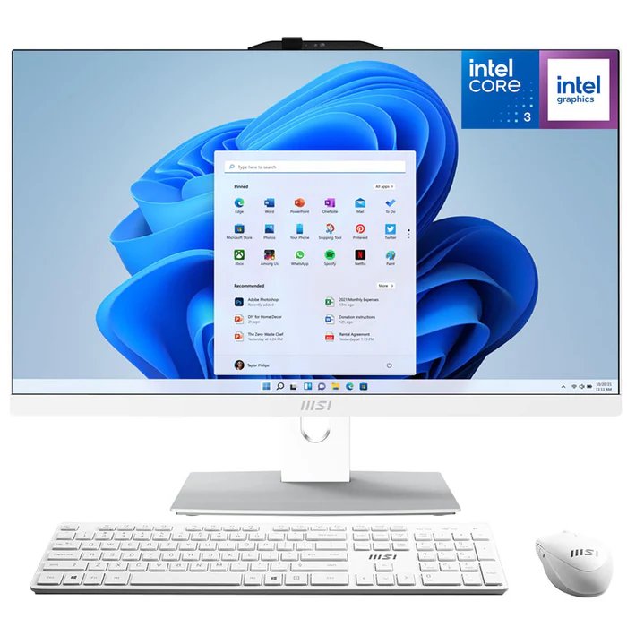 ALL IN ONE MSI 23.8/FHD/MTOUCH/CORE 3-100U/8GB/512GBSSD//W11H/ BLANCA