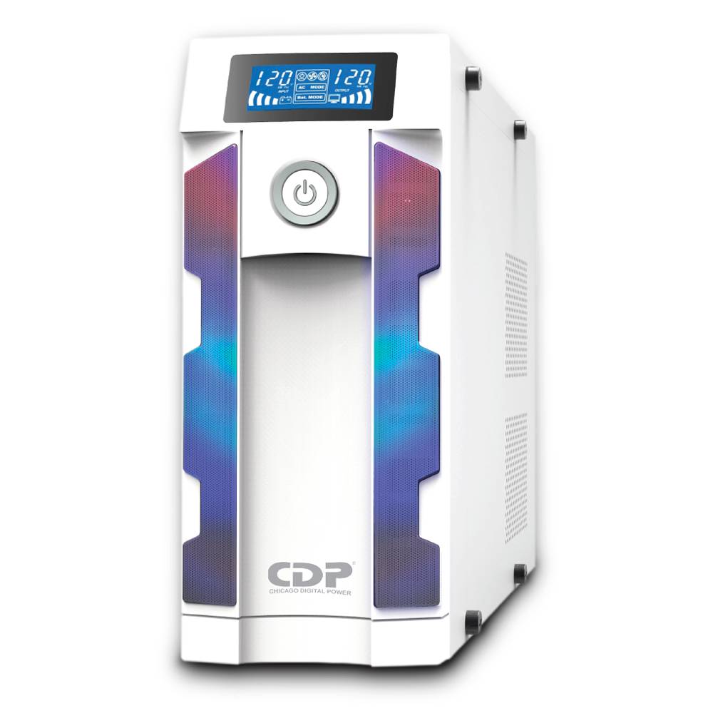 NO BREAK CDP GSMART1516 1500VA/900W UPS Smart - AVR 16 Salidas, Puerto de carga USB (8 USB-A y 2 USB-C), Luz RGB, LCD, 120 Vac
