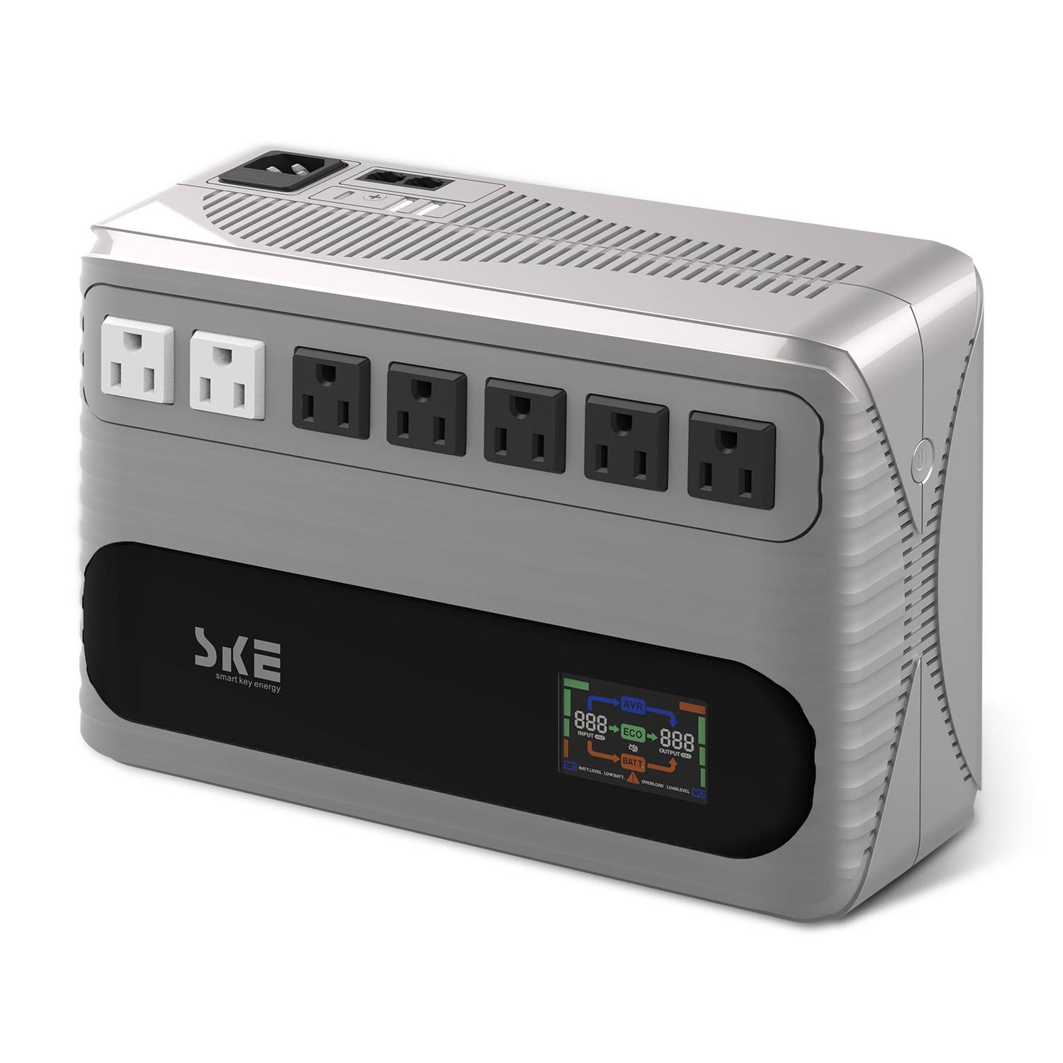 No Break Interactivo SKE Energy GF1000 1000va/600w - Color Plata y Negro, Voltaje de Entrada y Salida 120V