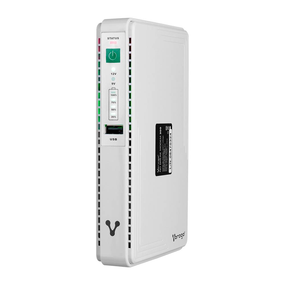 MINI NO BREAK VORAGO NBM-300 8 - 800 mAh 2 RJ45 1 USB PARA MODEM
