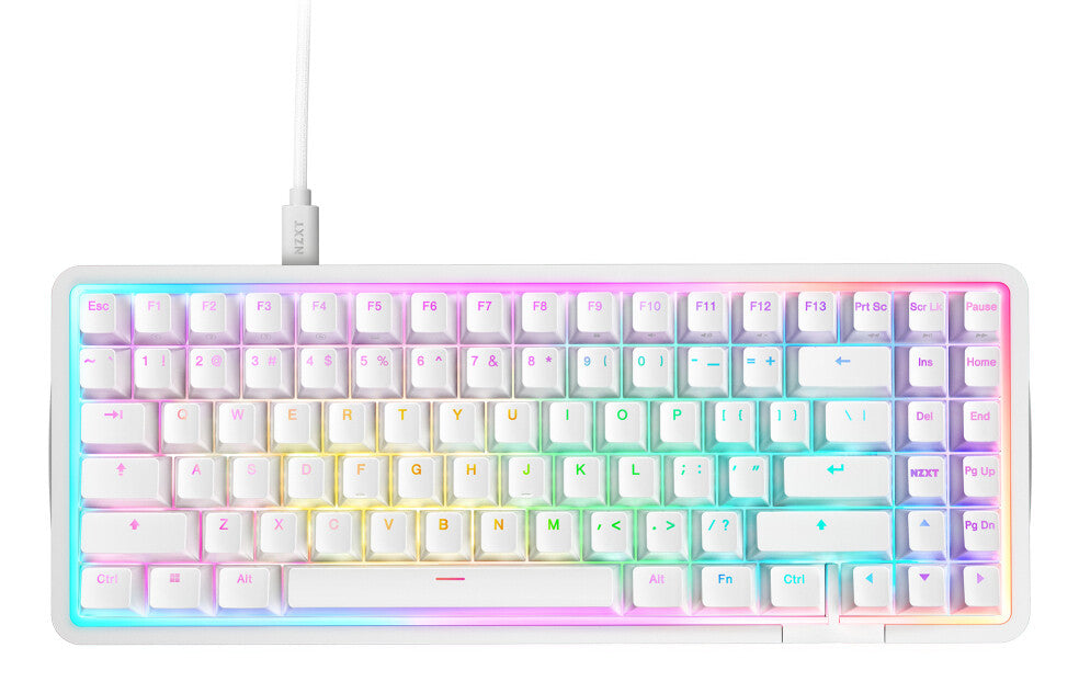 TECLADO MECÁNICO NZXT FUNCTION ELITE MINI TKL / BLANCO / RGB / INTERRUPTORES MAGNÉTICOS NZXT SWIFT / CON CABLE DESMONTABLE / INGLES /KB-101NW-US