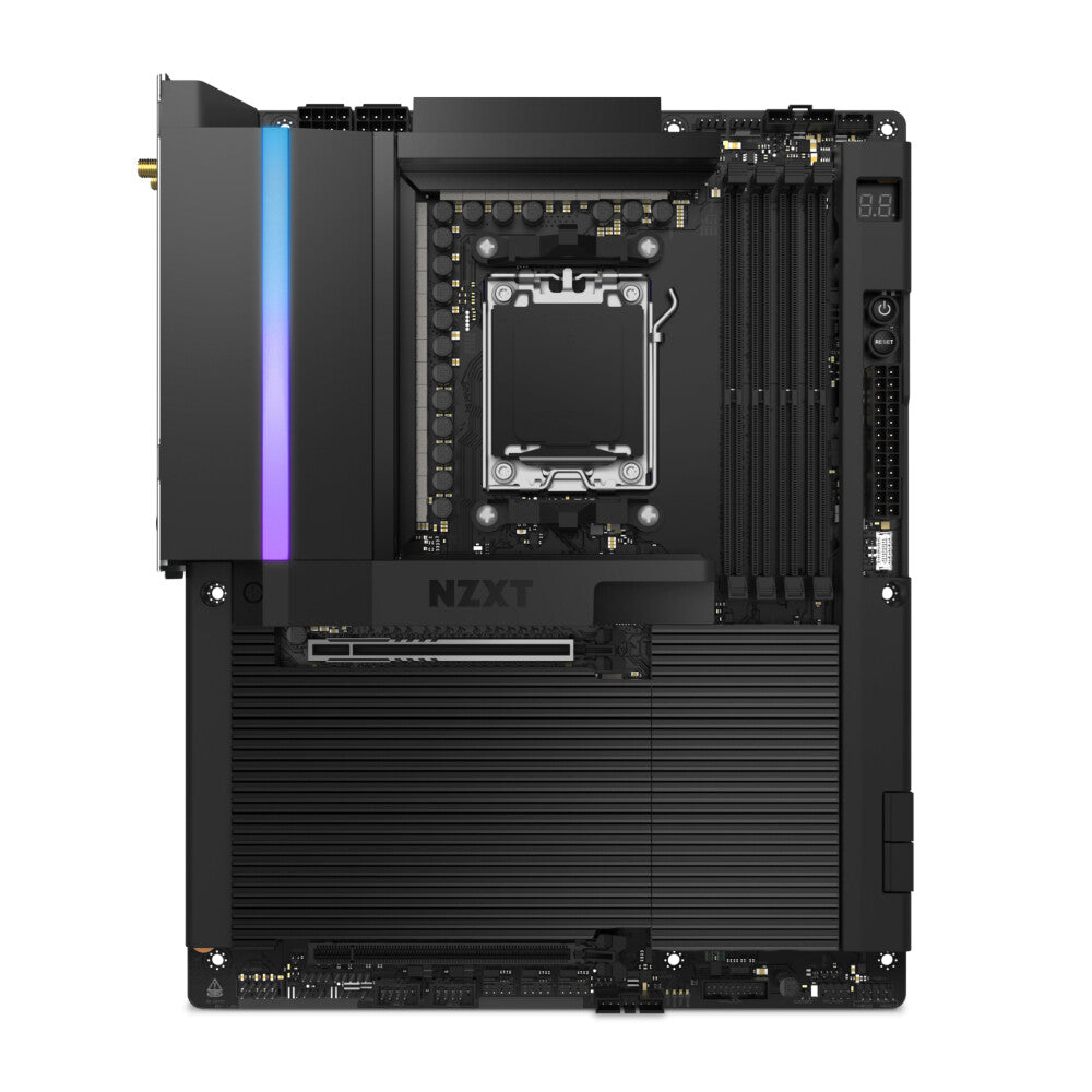 MB NZXT N9 X870E / NEGRO/ AMD®-WIFI 7/ PLACA BASE ATX / MOTHERBOARD/WHIT FULL COVER  AND  RGB / N9-X87XT-B1/ GAMING