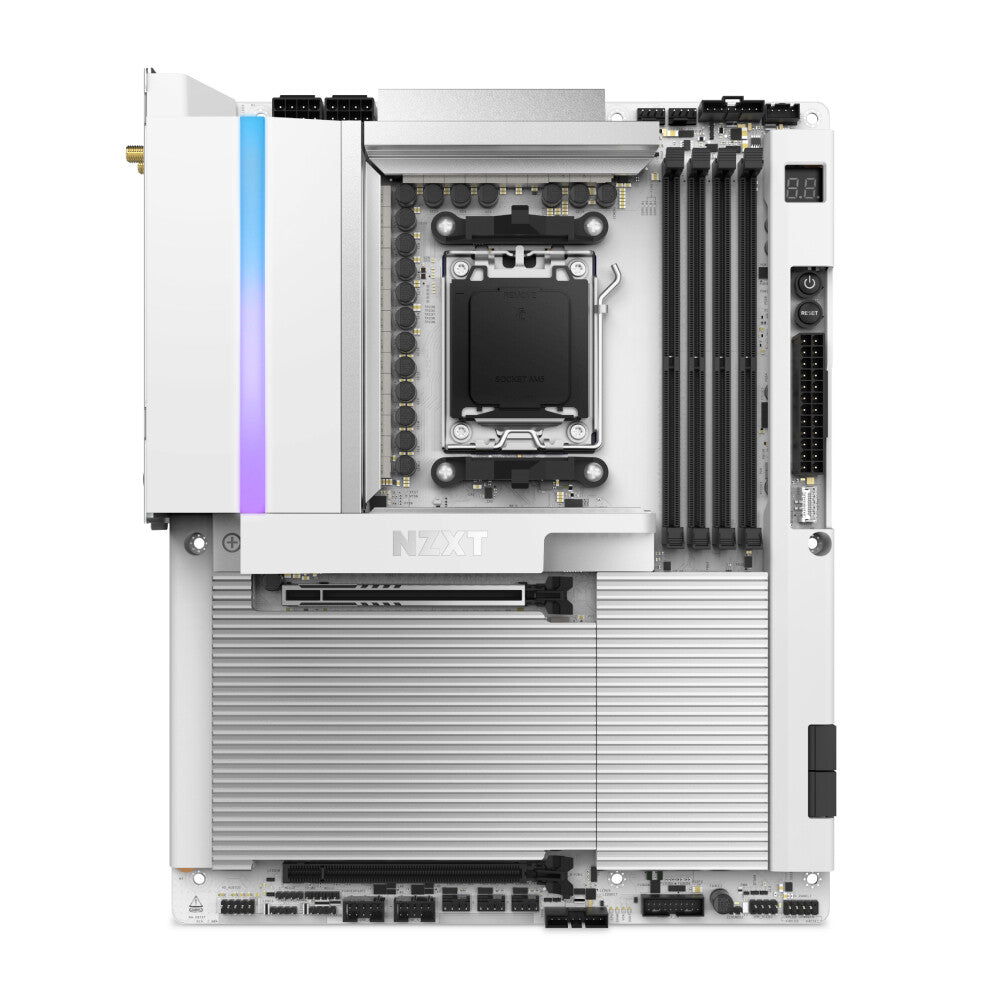 MB NZXT N9 X870E / BLANCO / AMD®-WIFI 7/ PLACA BASE ATX / MOTHERBOARD/WHIT FULL COVER  AND  RGB / N9-X87XT-W1 /GAMING