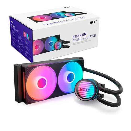 DISIPADOR DE ENFRIAMIENTO LIQUIDO NZXT KRAKEN CORE 240MM AIO RGB CAP RGB CORE FAN BLACK