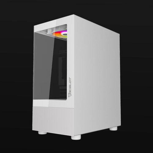 GABINETE OCELOT GAMING GLASS EW7 / MINI TOWER / M-ATX, ITX / PANEL LATERAL Y FRONTAL DE CRISTAL TEMPLADO/ INCLUYE 3 VENTILADORES / ENFRIAMIENTO LIQUIDO HASTA 240MM / GPU HASTA 315MM / COLOR BLANCO