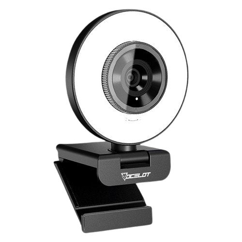 CAMARA WEB OCELOT GAMING IRIS-W1 / FULL HD / 60FPS / ARO DE LUZ 3 TONALIDADES / USB / COLOR NEGRO