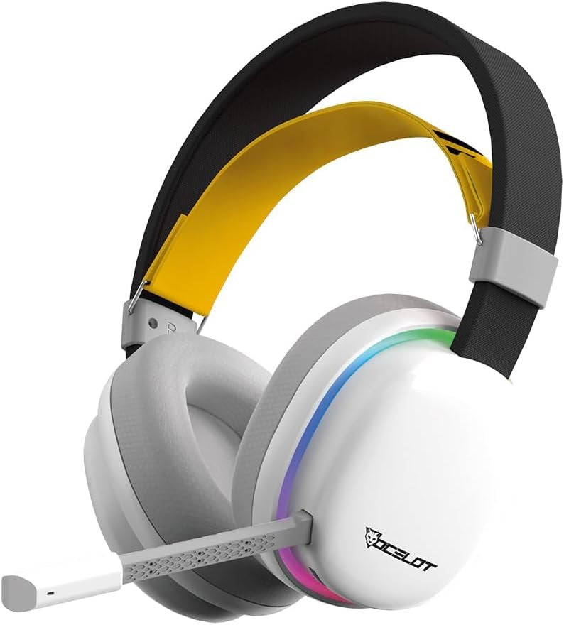 AUDIFONOS INALAMBRICOS OCELOT GAMING PHANTOM H1 / RGB/ BLUETOOTH/ DONGLE USB / CABLE AUX 3.5MM / MICROFONO CON CANCELACION DE RUIDO / MULTIPLATAFORMA / COLOR BLANCO