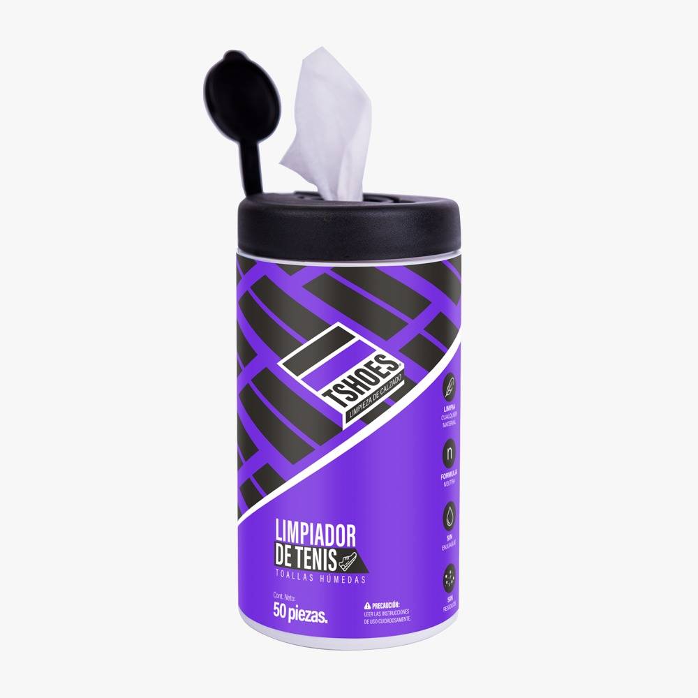 TSHOES EXI199 - Toallitas húmedas para limpieza de superficies en calzado deportivo (piel, vinil, plástico, gamuz, fibras sintéticas), sin alcohol