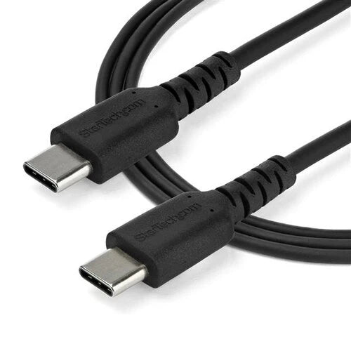 CABLE DE CARGA DE 2M USB C - DE CARGA RAPIDA Y SINCRONIZACION USB 2.0 TIPO C A USB C PARA LAPTOP - REVESTIMIENTO TPE DE FIBRA DE ARAMIDA M/M 60W NEGRO - IPAD PRO SURFACE - STARTECH.COM MOD. RUSB2CC2M