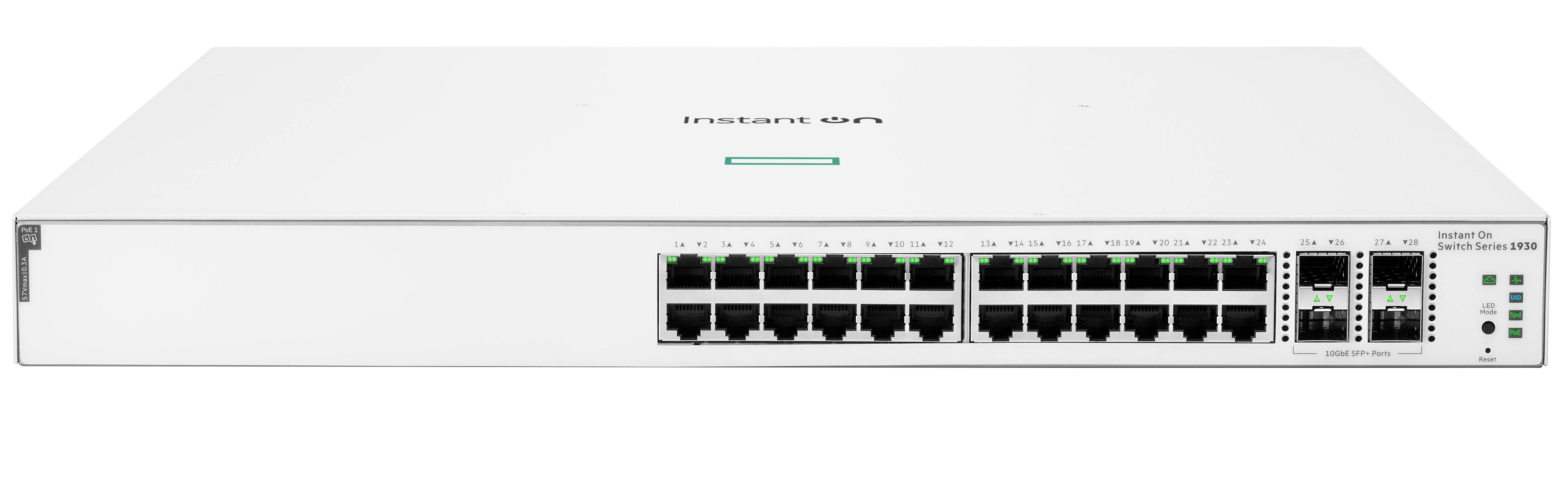 Switch HPE Instant On 1930 Gigabit Ethernet - 24 puertos PoE Clase 4 195 W, 4SFP+ 10GbE (JL683B)