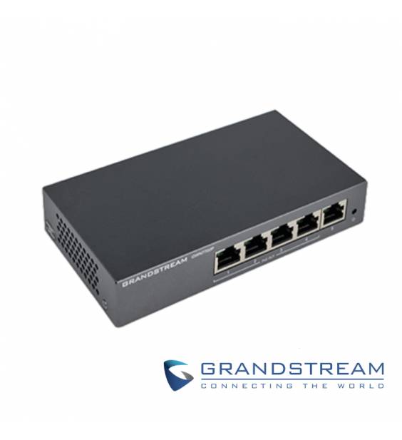 Switch No Administrable de 5 puertos Gigabit con 4 puertos Poe hasta 60W de salida - compatible con GWN Cloud, carcasa metalica