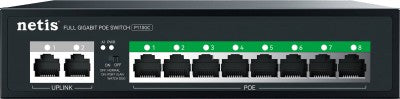 Netis Switch POE P110GC - 8 Puertos POE y 2 Puertos Uplink, 120W, 1000 Mbps, Watch Dog, Plug   Play, 250 Mts de Alcance, No Administrable