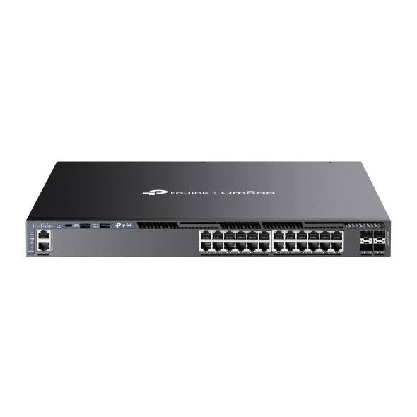 Switch  PoE+ administrado L3 apilable Gigabit de 24 puertos Omada con 4 ranuras 10G -