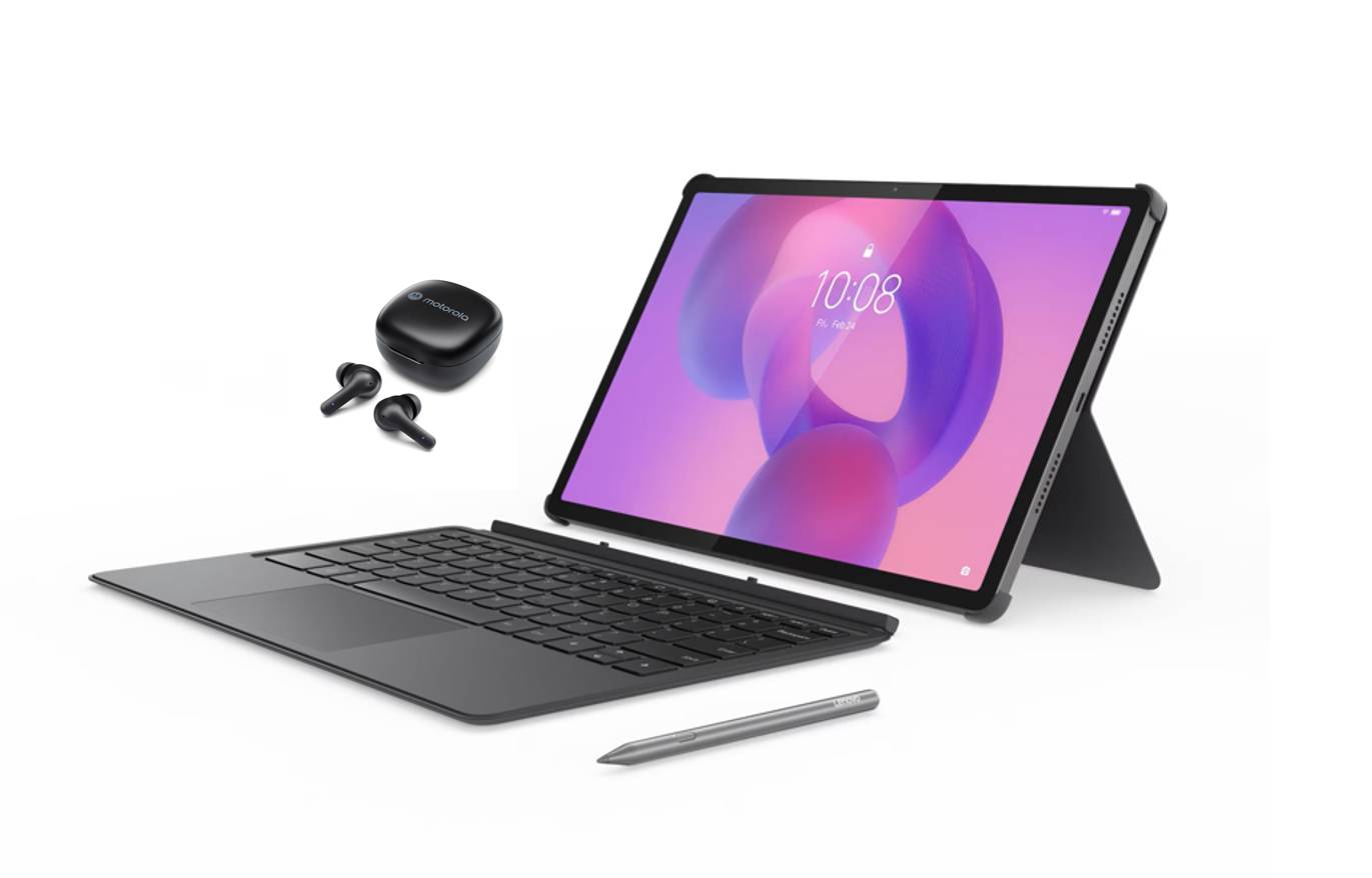 Tablet Lenovo IdeaTabPro - MediaTek Dimensity 8300, Pantalla 12.7 plg 3K, Ram 8gb, 256 gb, Incluye teclado, pluma y audífonos moto buds