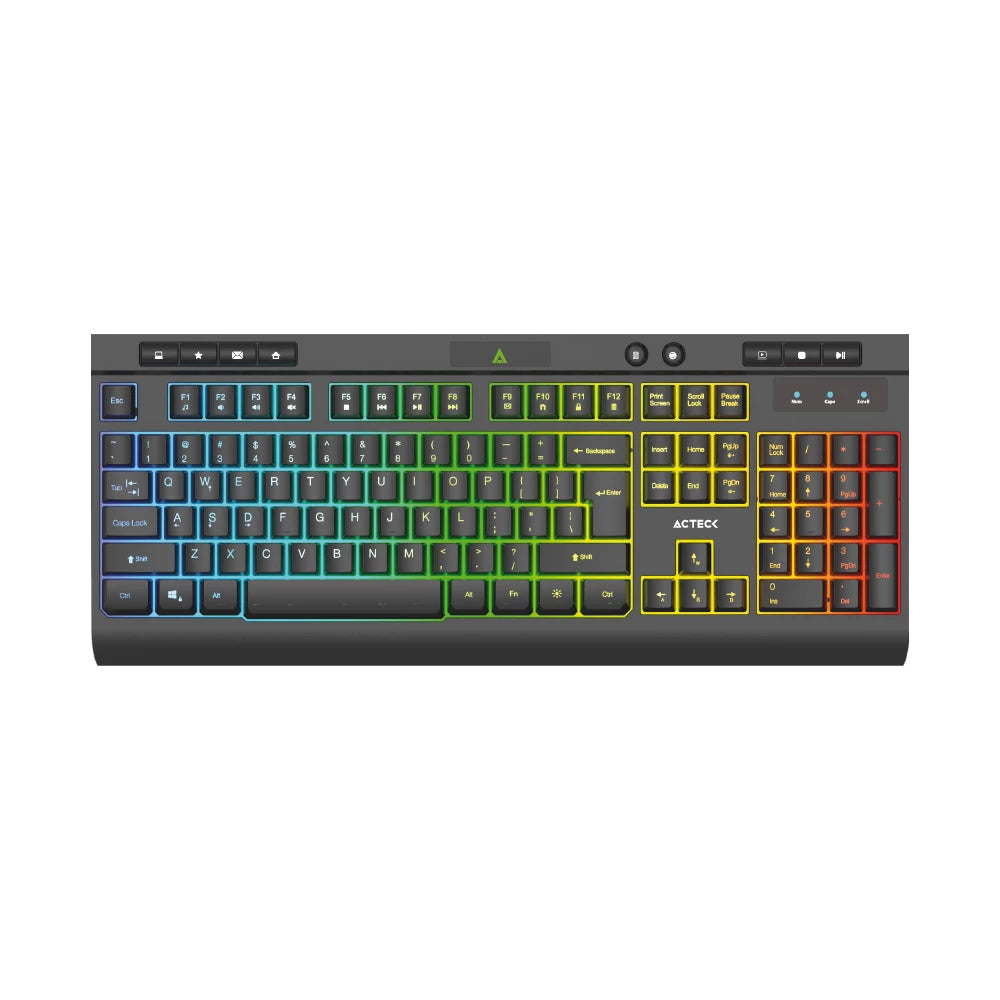 Teclado Alámbrico Led AUREAN PRO TA477G Acteck Advanced Series -