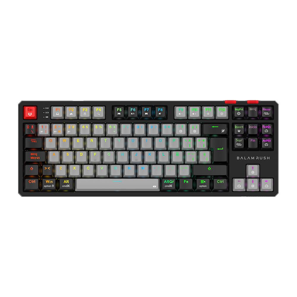 Teclado Gamer Inalámbrico LEVEL PRO GK990 Balam Rush Legend Series - Color Gris/Negro. BR-940368