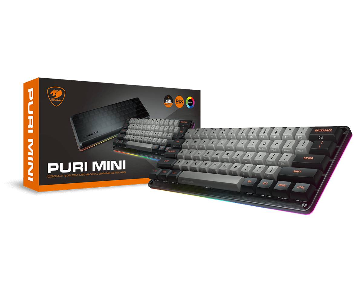 Teclado COUGAR PURI MINI MECANICO (37PRMM1MI.0002) Switches-Mecánico - USB, 6Efectos, ALAMBRICO