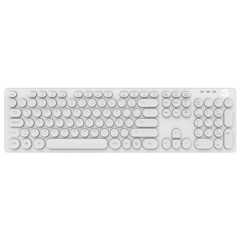 GETTTECH TECLADO RETROILUMINADO IGNITE BLANCO - 105 TECLAS CONEXIÓN USB, ABS FRENTE Y GALVANIZADO ATRÁS, MOD. GTI-20201B