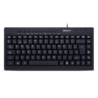 Teclado Multimedia USB Mini BROBOTIX 963067 - USB, Negro