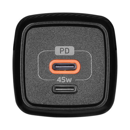 CARGADOR PARA PARED AU-402 FAST CHARGE 3.0 A 1 USB C 45W NEGRO